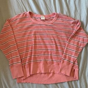 Aerie Pink Striped Long Sleeve Top